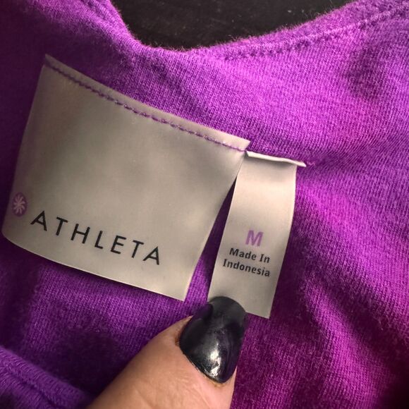ATHLETA Leighani Twist Mini Dress, Purple Modal Sleeveless  Size M - Picture 6 of 9